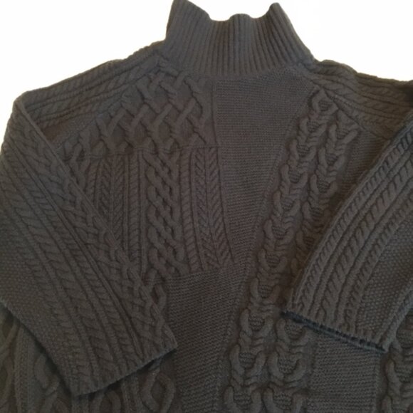 Navy wool turtleneck cable sweater by Tomorrowland, Small - Picture 3 of 8